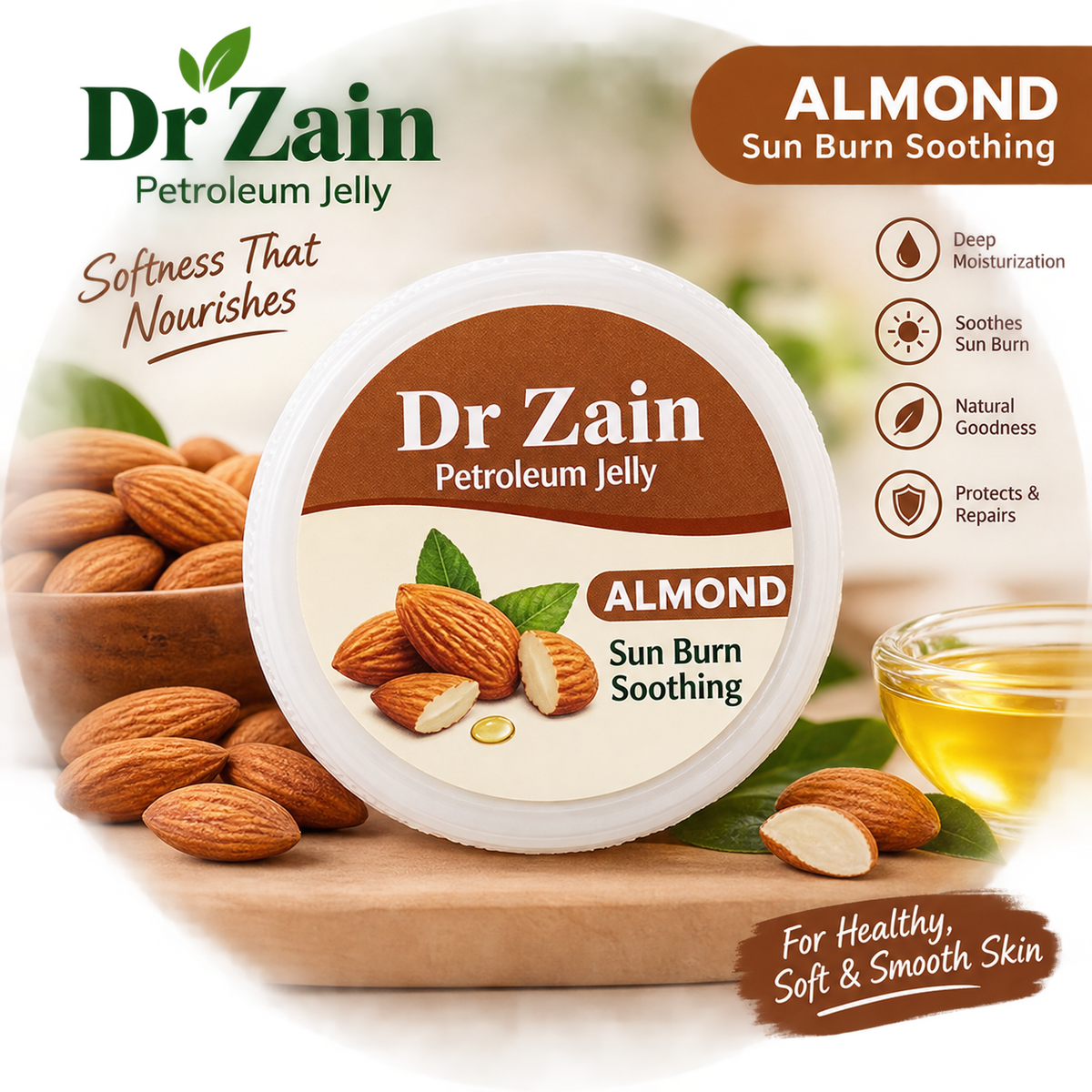 Dr. Zain Vaseline – Almond, Coconut, Lemon & Red Rose
