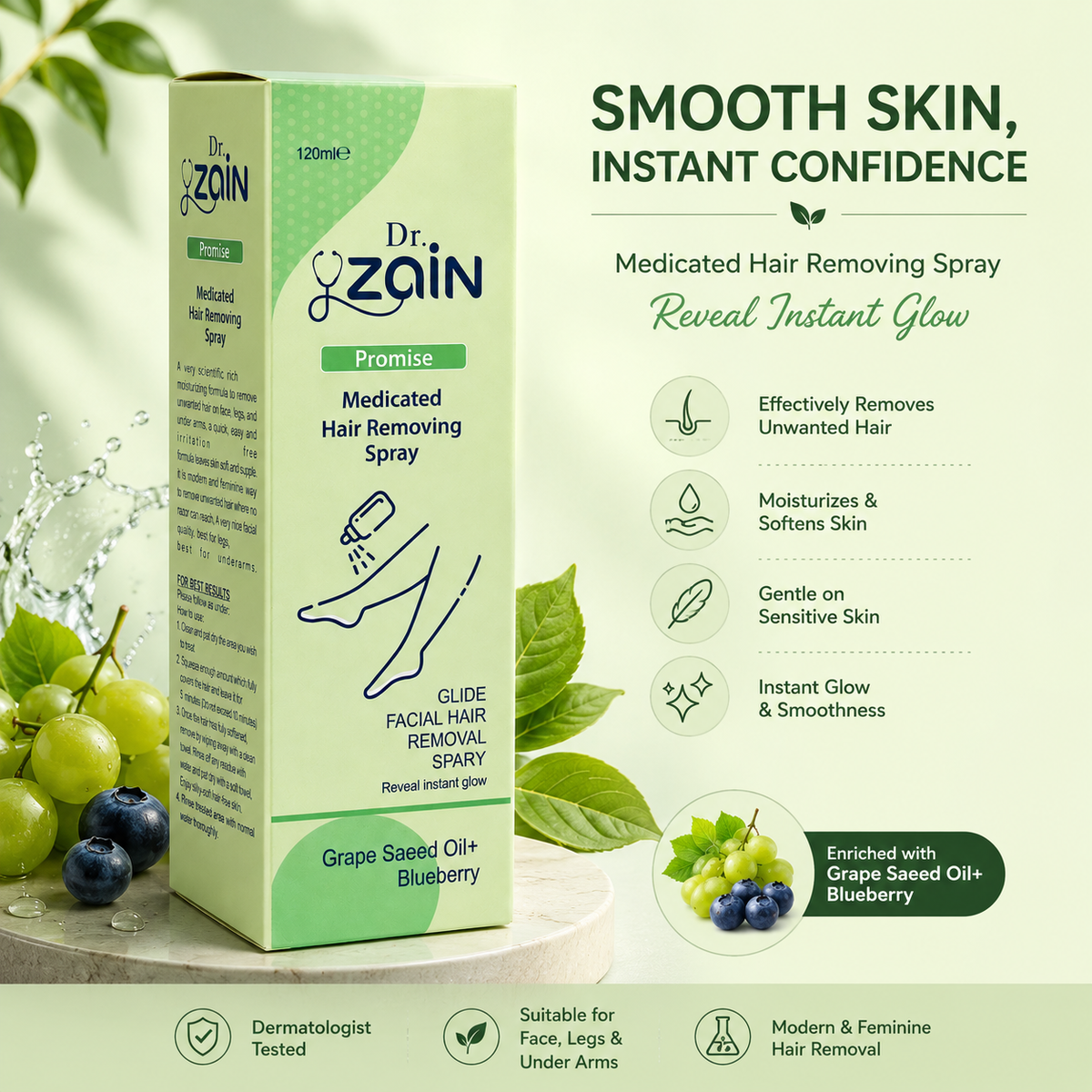 Dr. Zain Hair Removal – Cream, Spray & Tube