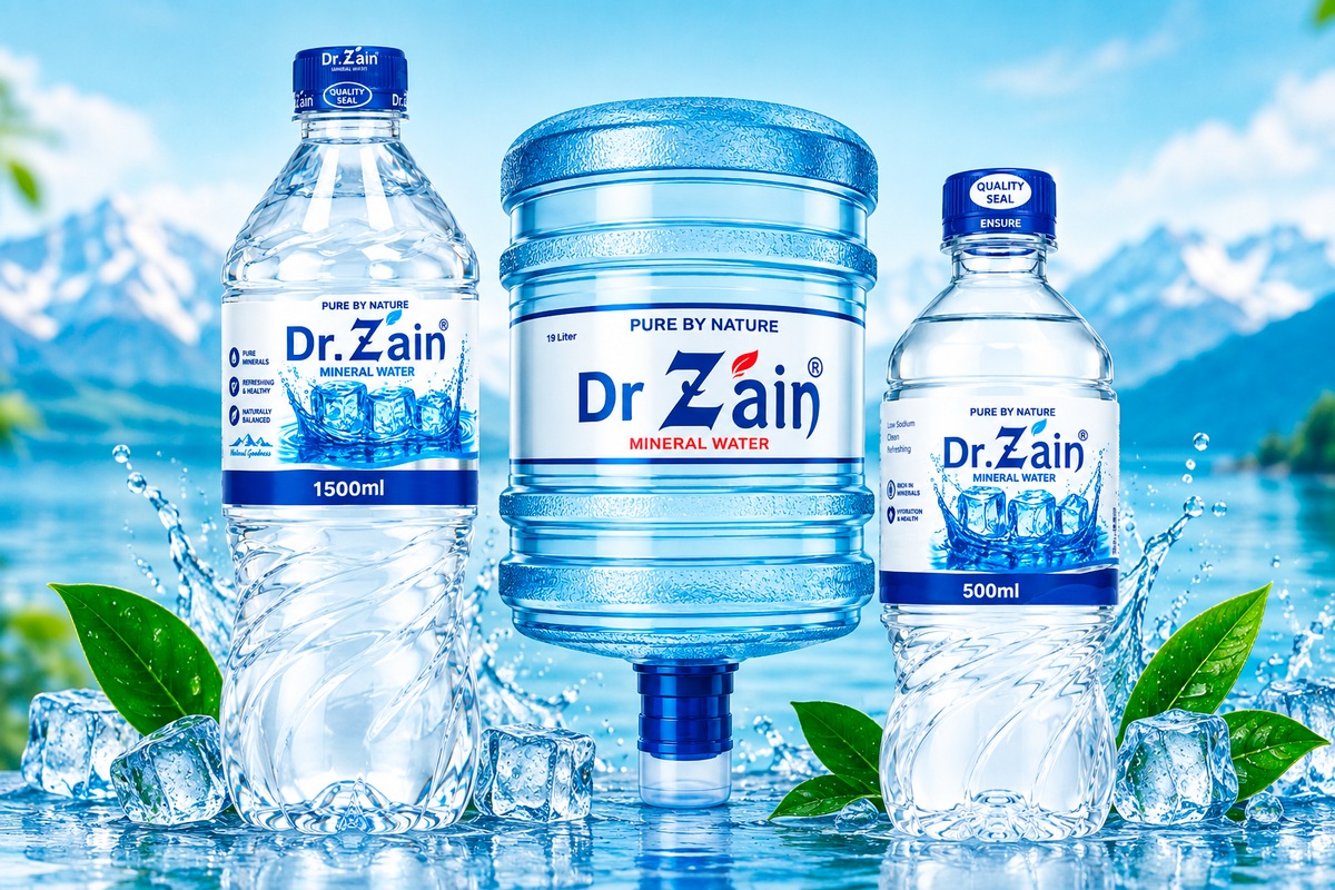 Dr. Zain Mineral Water – 500ml, 1500ml & 19 Liter