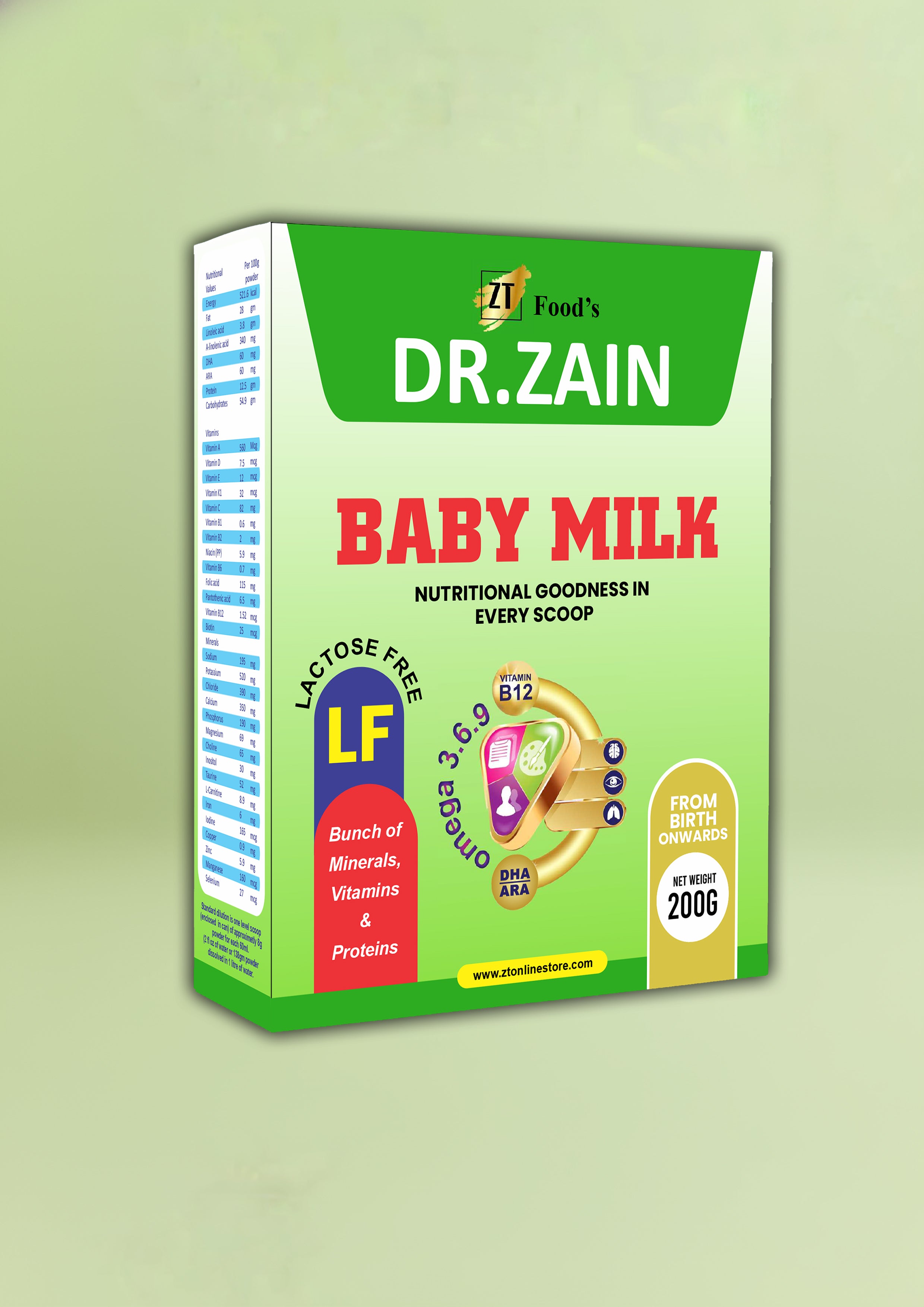 Dr. Zain Baby Milk - Lactose-Free Infant Formula